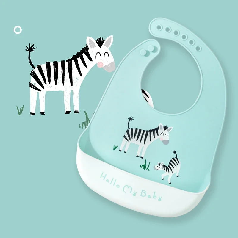 Waterproof Baby Bibs Silicone - Su Geçirmez Bebek Önlükleri, Sevimli Çizgi