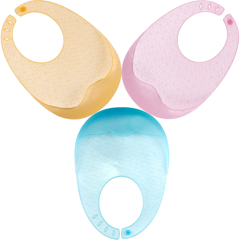 Waterproof Baby Bibs Silicone - 3 adet Silikon Bebek Önlüğü –