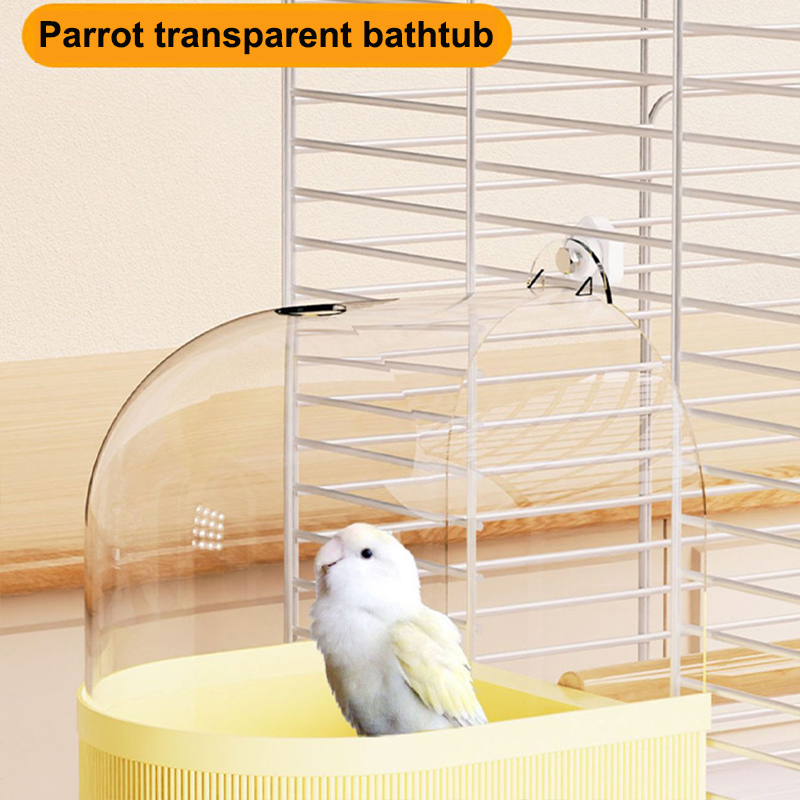 Feeding - Parrot marka şeffaf banyo küveti. Banyo
