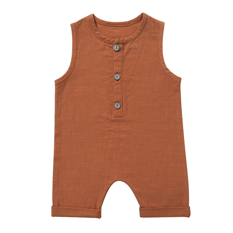 Yazlık Bebek Erkek Kız Tulumla - Baby Summer Linen Sleeveless Jumpsuit incelemesi ve fiyatı