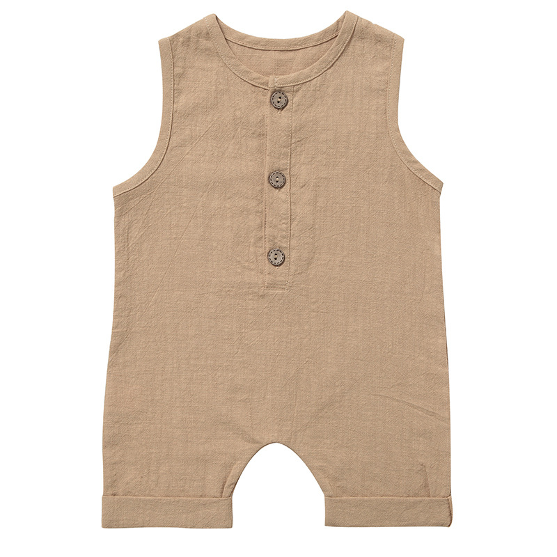 Yazlık Bebek Erkek Kız Tulumla - Baby Summer Linen Sleeveless Jumpsuit incelemesi ve fiyatı