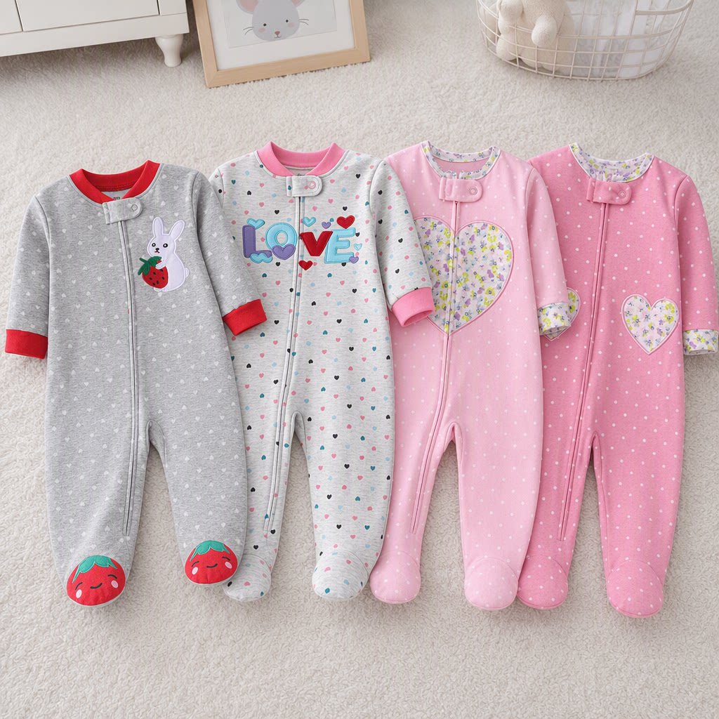 Yenidoğan Kız Çift Taraflı Pam - Cotton Baby Onesies Zipper incelemesi ve fiyatı