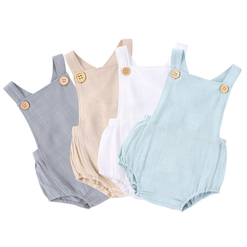 2025 Yaz Yeni Doğan Bebek Erke - Baby Summer Linen Sleeveless Jumpsuit incelemesi ve fiyatı
