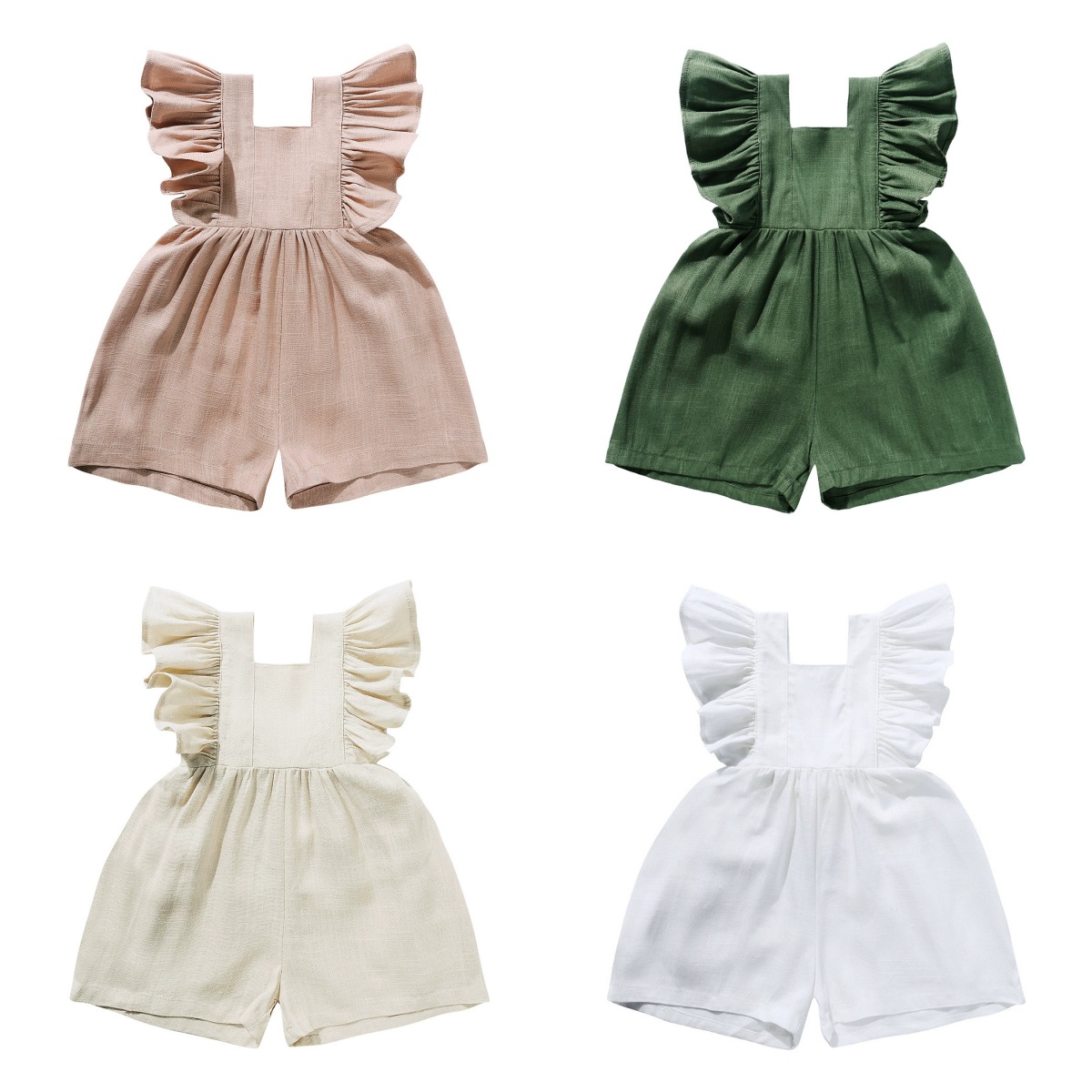 2026 Yaz Yenidoğan Bebek Kız R - Baby Summer Linen Sleeveless Jumpsuit incelemesi ve fiyatı