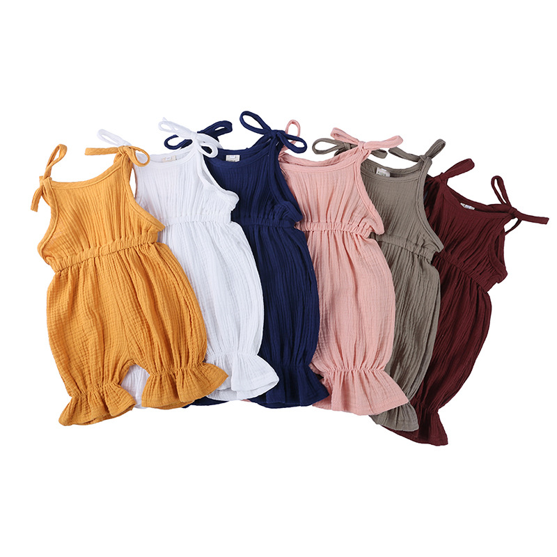 Yaz kıyafetleri bebek kız giyi - Baby Summer Linen Sleeveless Jumpsuit incelemesi ve fiyatı