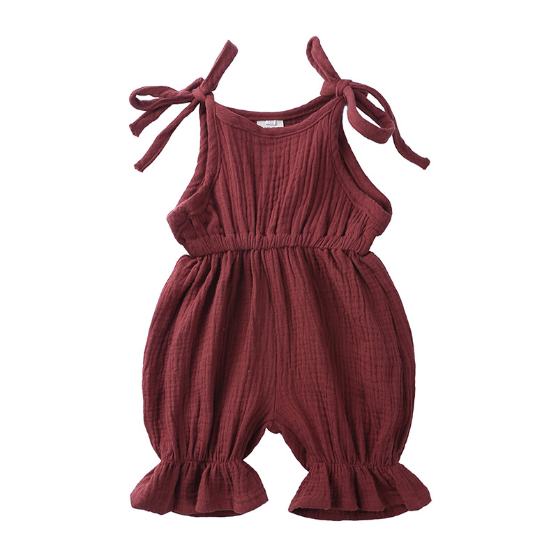 Yaz kıyafetleri bebek kız giyi - Baby Summer Linen Sleeveless Jumpsuit incelemesi ve fiyatı